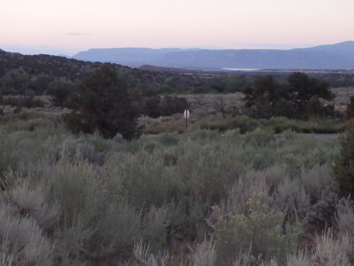 GDMBR: We did not know it yesterday, but we can see Abiquiu Lake from our campsite.
